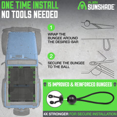 Alien Sunshade enables cooler cabin with steady airflow on off-road trips.