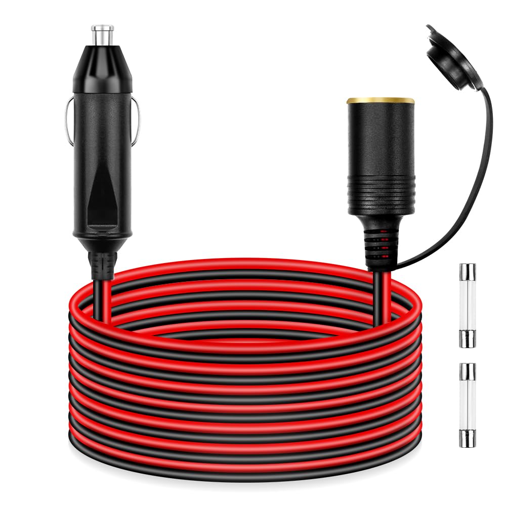 ALITOVE 12AWG extension cord with 16.4 ft reach for car power needs.