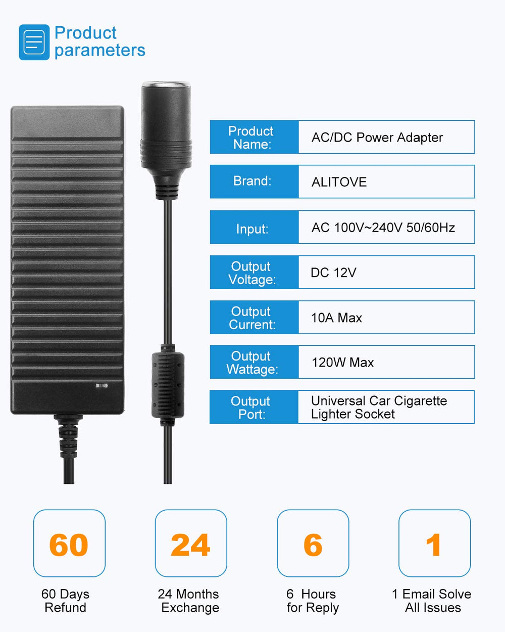 ALITOVE 13.5 ft cable length enables flexible car-to-wall setup