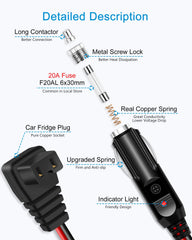ALITOVE cord with 20A fuse for overcurrent protection.