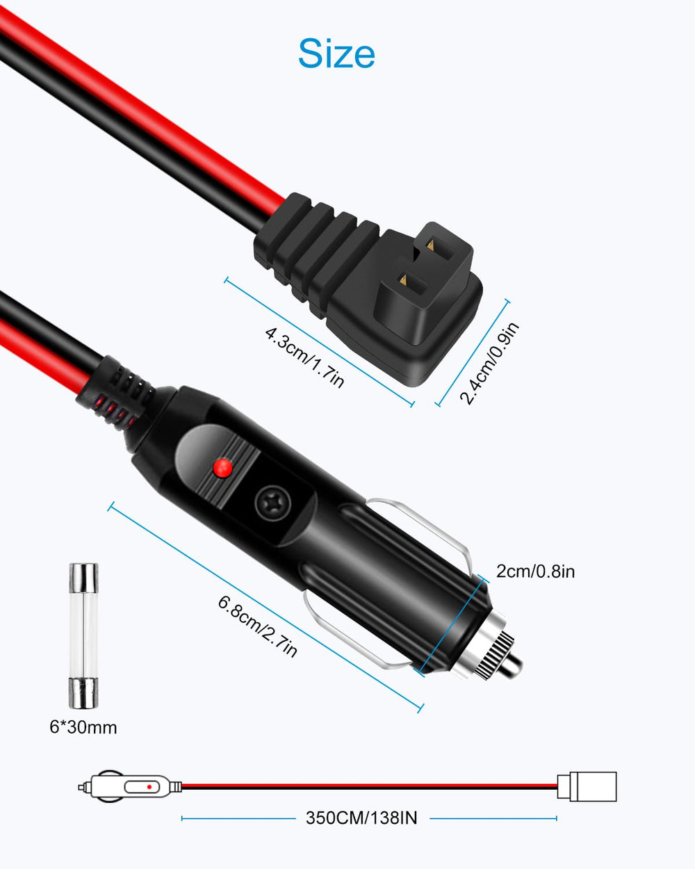 ALITOVE heavy-duty 14AWG copper wires for stable power delivery.