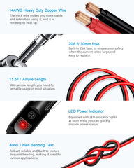 ALITOVE LED indicator on cigarette lighter shows power status.