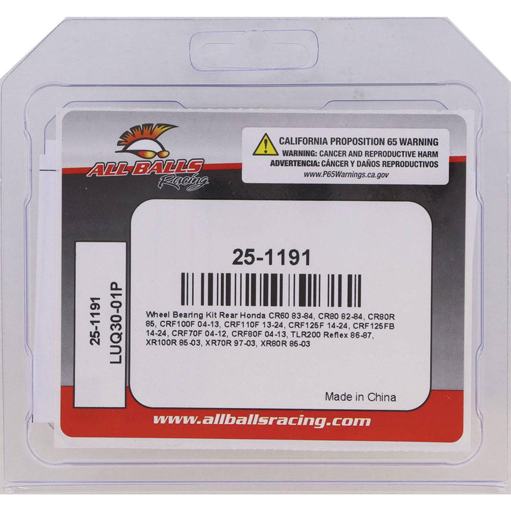 All Balls Racing 25-1191 TC double design bearings ensure durability