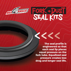 All Balls Racing 56-129 OEM-spec fork seals ensure precise fit and longevity