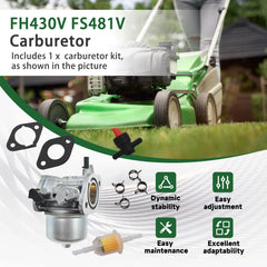 ALL-CARB Kawasaki FS481V carburetor includes durable diaphragm for stable fuel delivery.