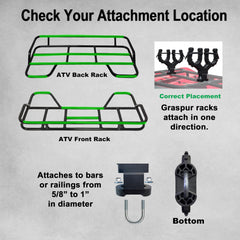 All Rite Graspur ATV2 versatile rack for shovels and fishing rods.