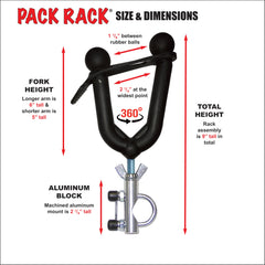 All Rite Pack Rack mounted on handlebars using U-bolts for secure setup.