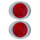 All Star Truck Parts amber red 3-inch round reflector for enhanced daytime and night visibility.