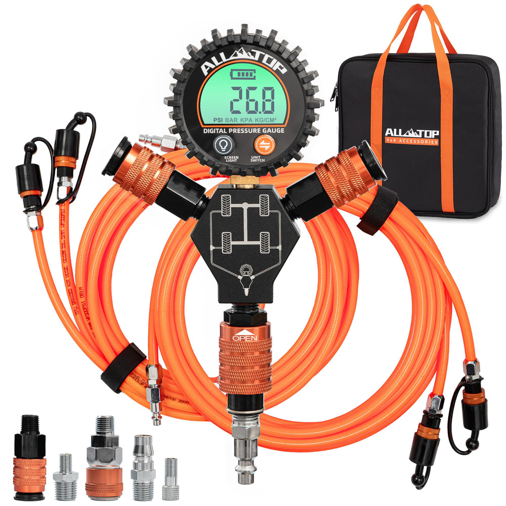 ALL-TOP digital gauge for precise tire pressure readings.
