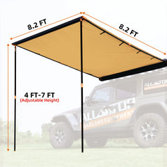 ALL-TOP awning provides waterproof UV50+ protection in sun and rain.