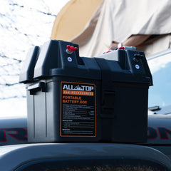 ALL-TOP Battery Box on boat setup with trolling motor