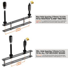 ALL-TOP Recovery Board Mount Kit anti-theft holes closeup showing secure locking options.