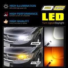 Alla Lighting T25 switchback 2835 LED chips deliver high brightness and long life.