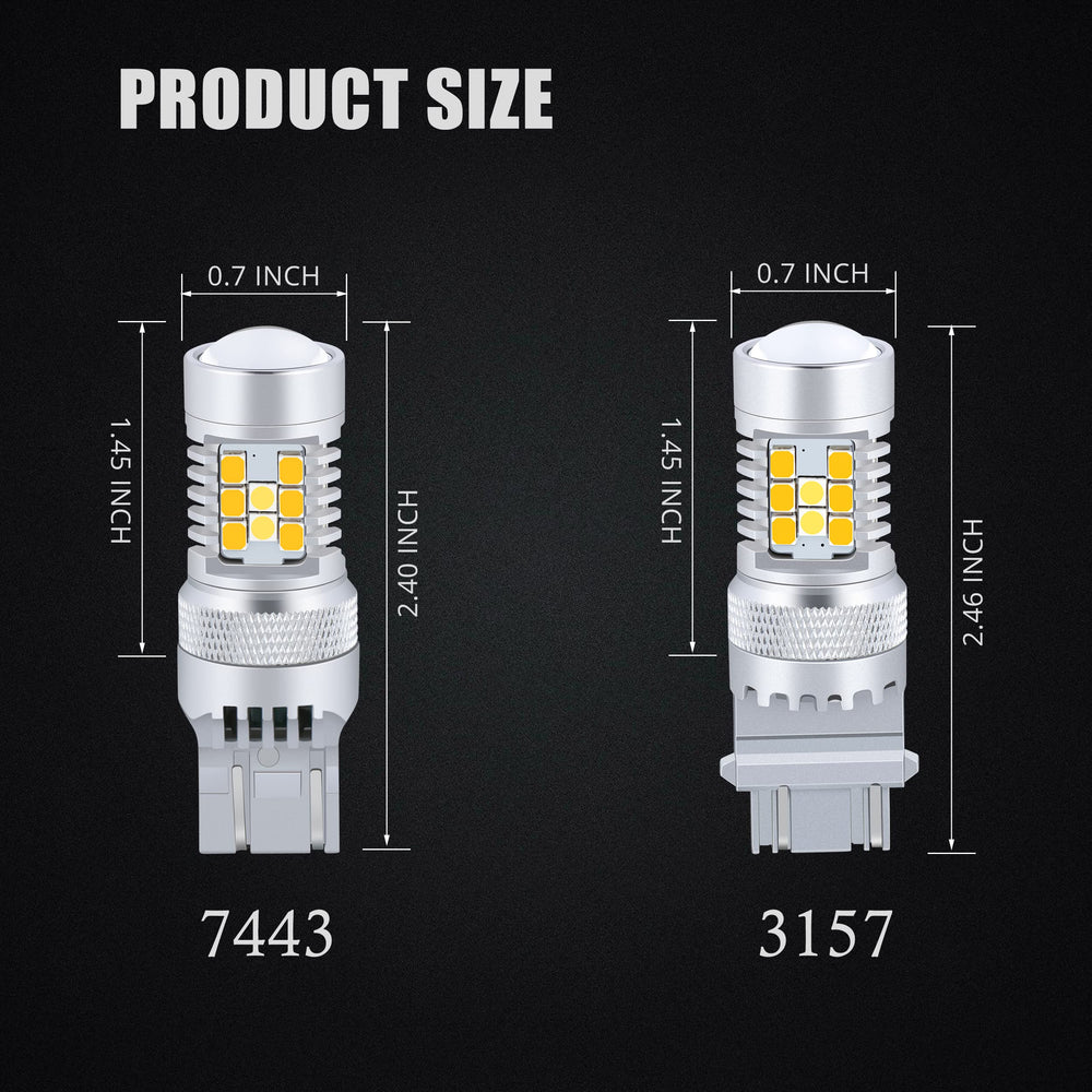 Alla Lighting T25 switchback dimensions 0.71 in diameter by 2.50 in length.