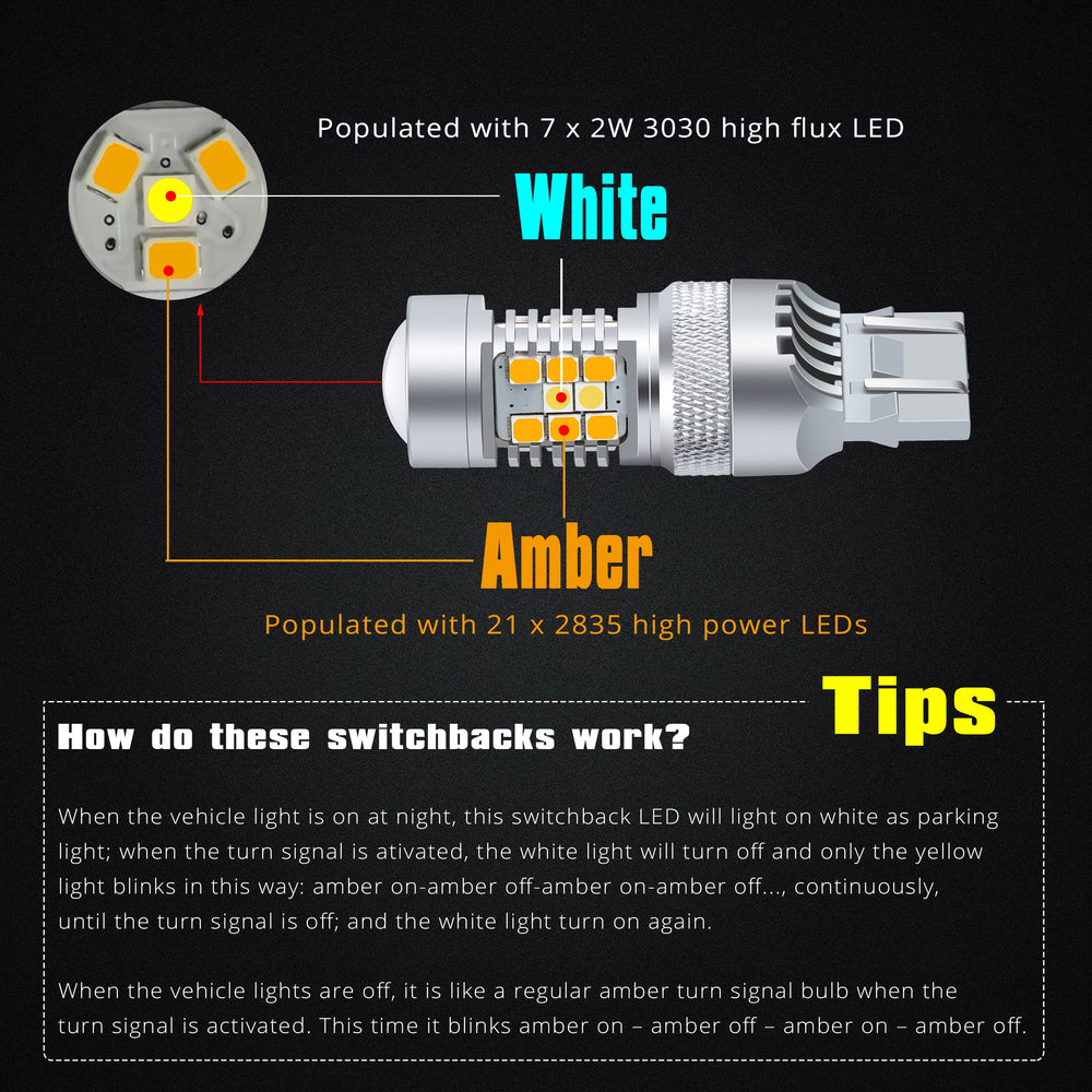 Alla Lighting T25 switchback requires 50W 6-ohm resistor for proper operation.