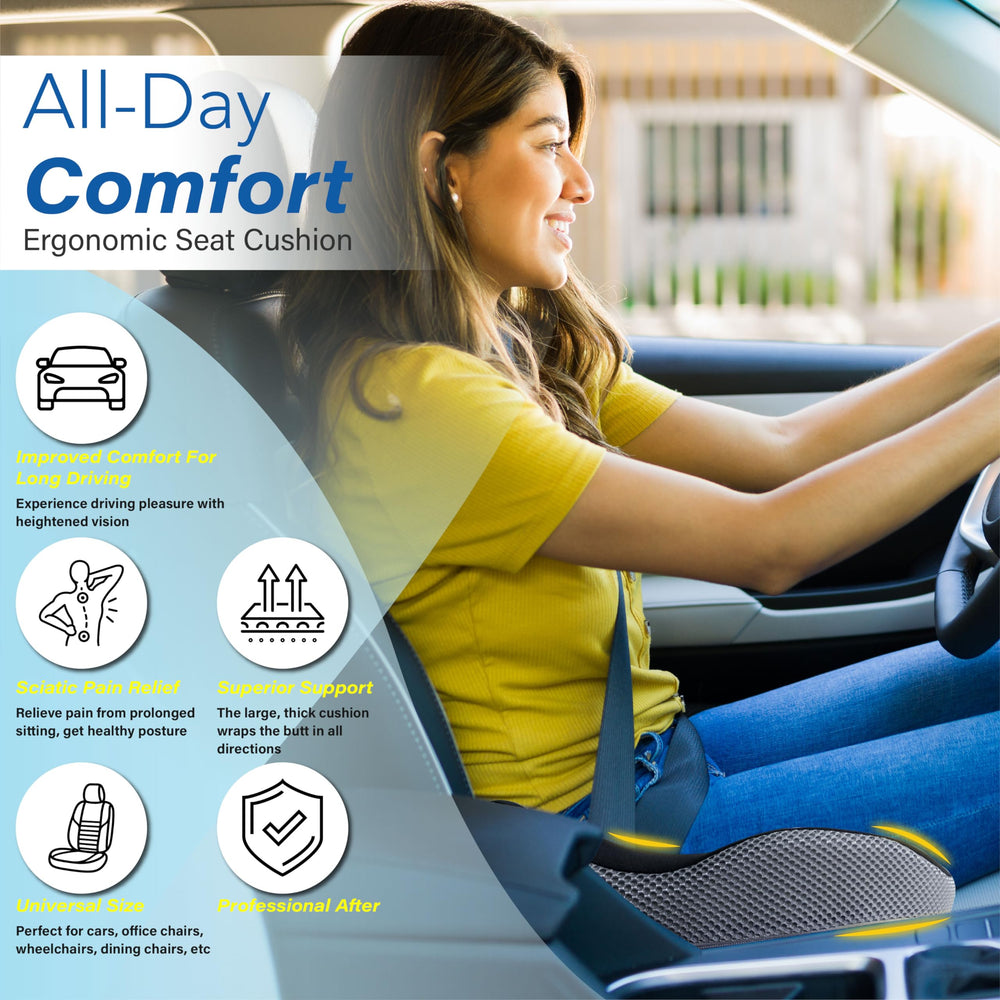 Allaboutsla cushion showcases a larger, thicker profile for broad, even support.
