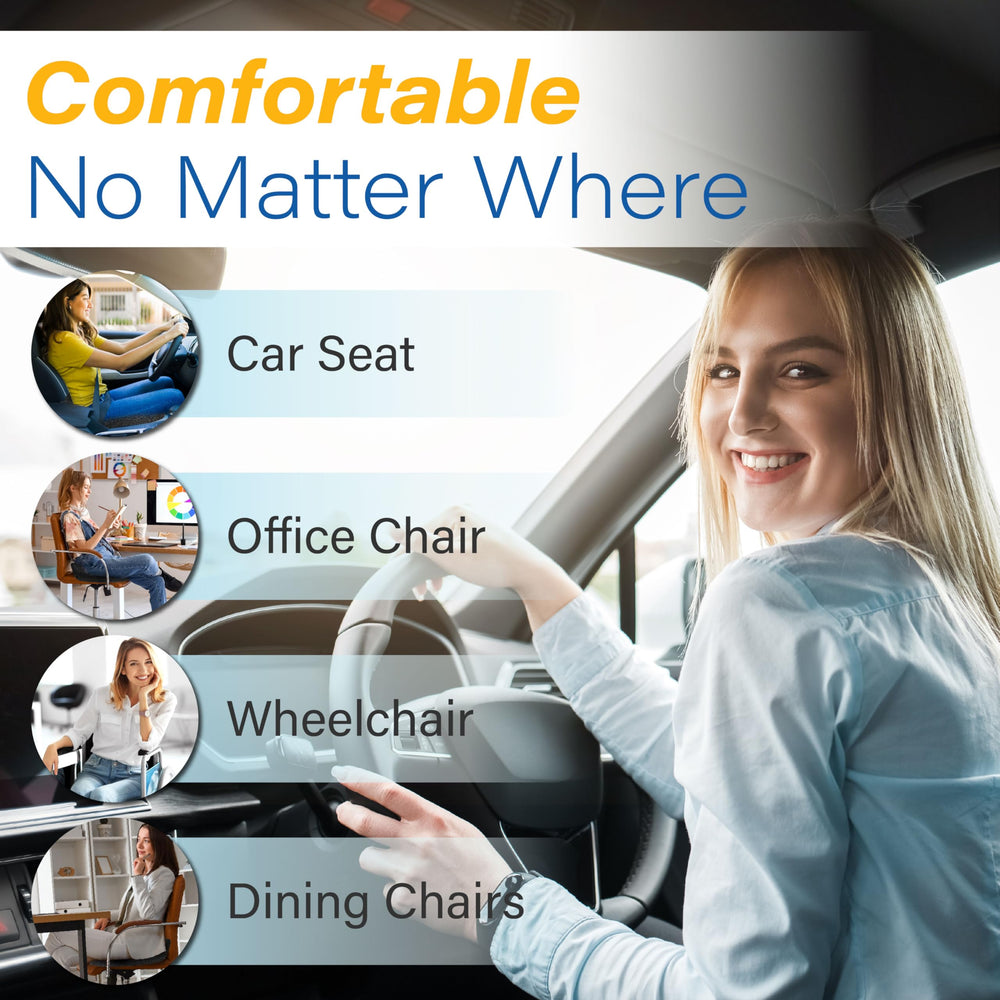 Allaboutsla car seat cushion premium memory foam with durable cover