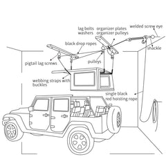 ALLCOS lift demonstrates ceiling adjustment from 8 to 16 feet.
