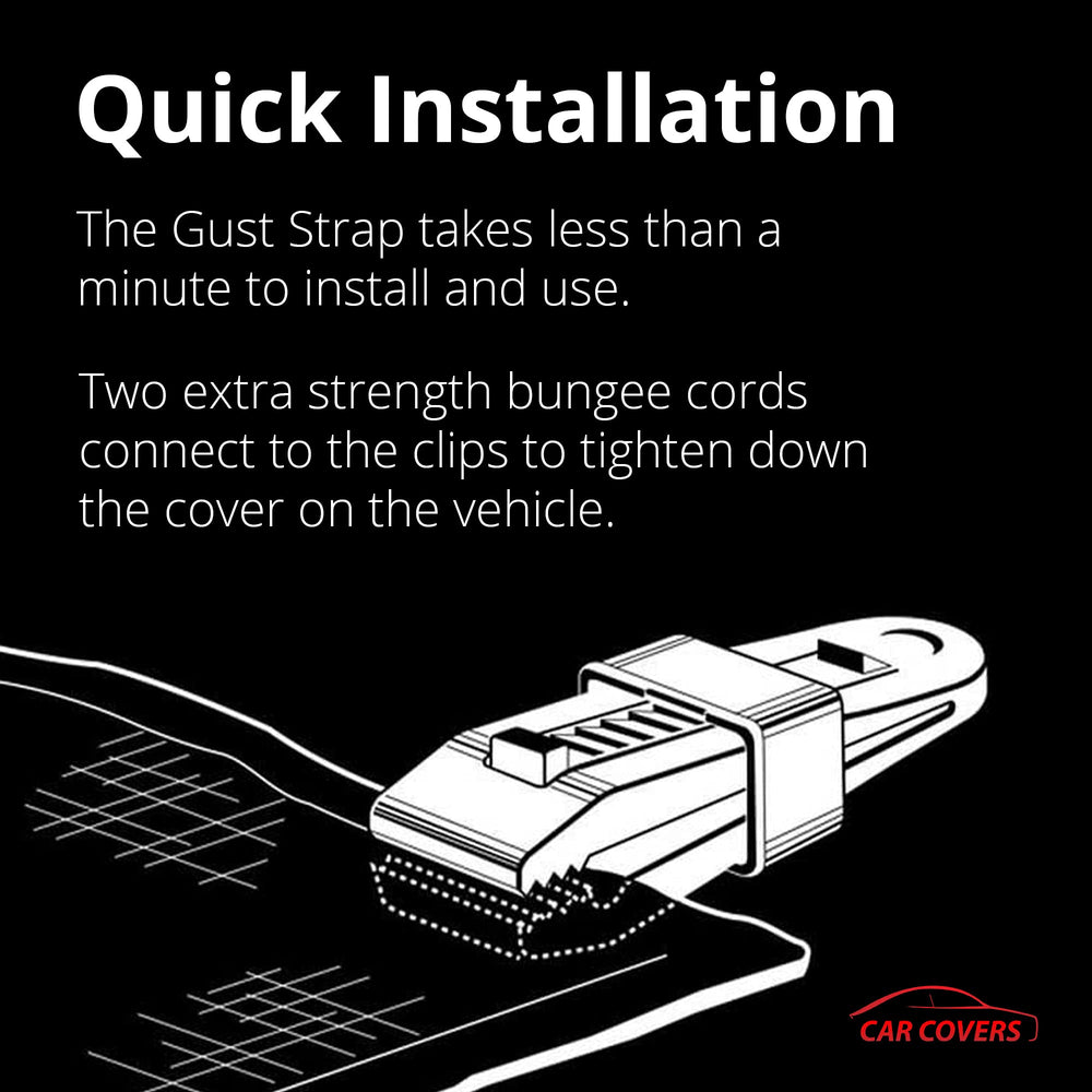 AllGuard Gust Strap wind protector kit being installed quickly on a vehicle