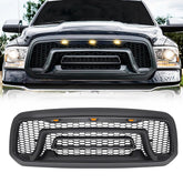 Allinoneparts front grille with amber lights on Ram 1500, rugged look enhancement