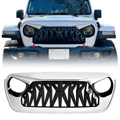Allinoneparts front shark grille on Jeep Wrangler JL/JLU enhances bold, aggressive street presence.