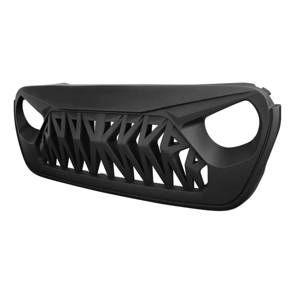 Close-up of durable ABS matte black finish on Allinoneparts shark grille