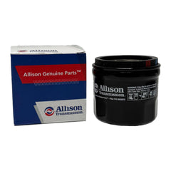 Allison 29539579 spin-on filter assembly close-up highlights easy replacement.