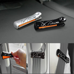Alliving seatbelt relief clip keeps clothing from rubbing during travel.
