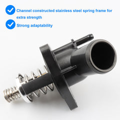 Allmotorparts thermostat housing assembly with clear installation instructions and hardware.