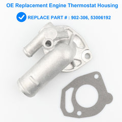 Allmotorparts thermostat housing replacement Jeep 4.0L assembly view for easy installation.