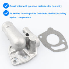Allmotorparts thermostat housing replacement outbox packaging ready-to-install part.