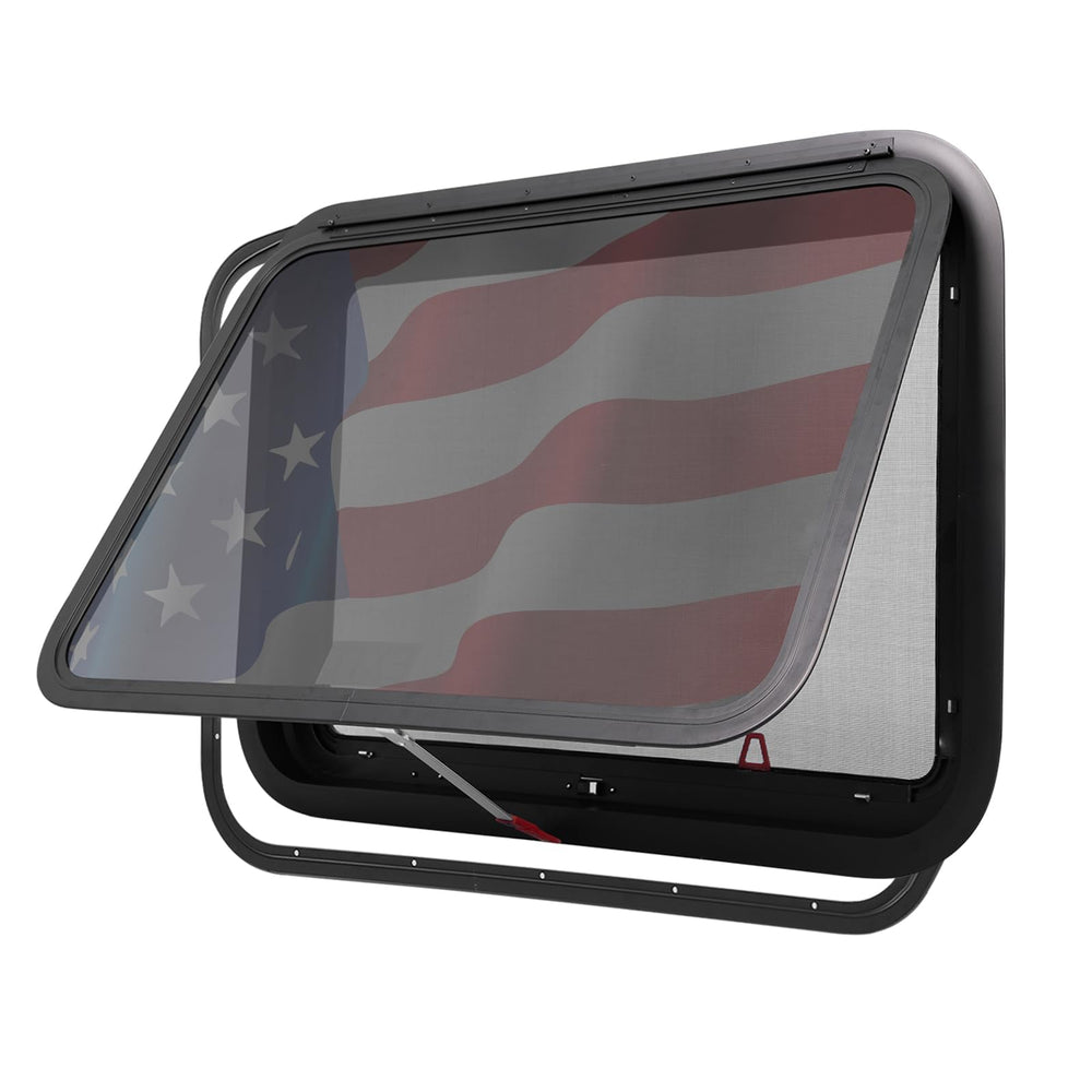 AlloTemlass RV Window exterior view with privacy-ready tempered glass and weather protection.