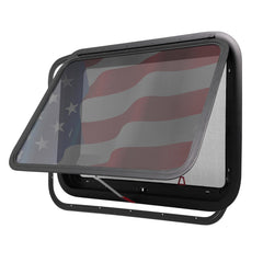 AlloTemlass RV Window exterior view with privacy-ready tempered glass and weather protection.