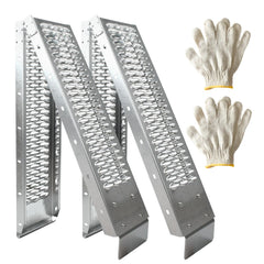 Alloy Steel Motorcycle Ramp, extended length for easy loading of bikes.