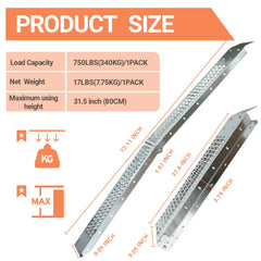 Alloy Steel Motorcycle Ramp folded for compact garage storage.