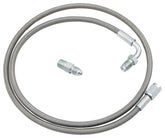 Allstar Performance 46100 braided hose assembly for clutch line with chrome finish.