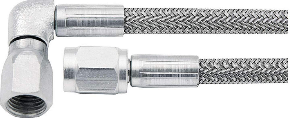 Allstar Performance AN hose assembly, braided stainless, PTFE lining, for durable high-pressure automotive fluid connections.