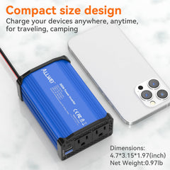 ALLWEI 300W car inverter compact form factor for road trips
