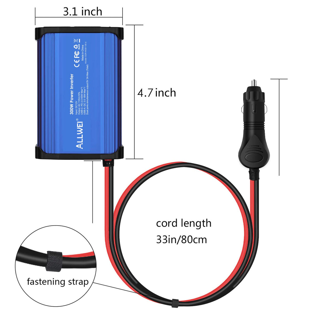 ALLWEI durable metal housing protects inverter on rough roads