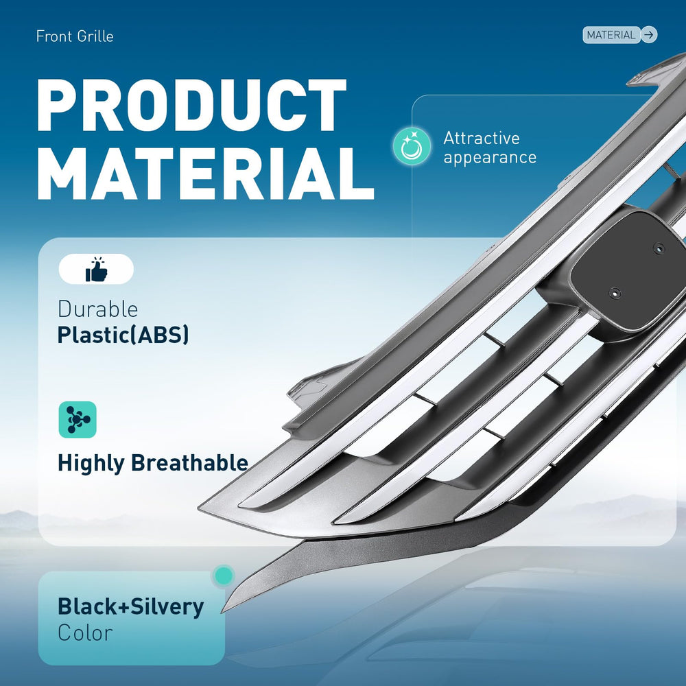ALMULOO ABS plastic front grille reinforcement adds durability against road debris.