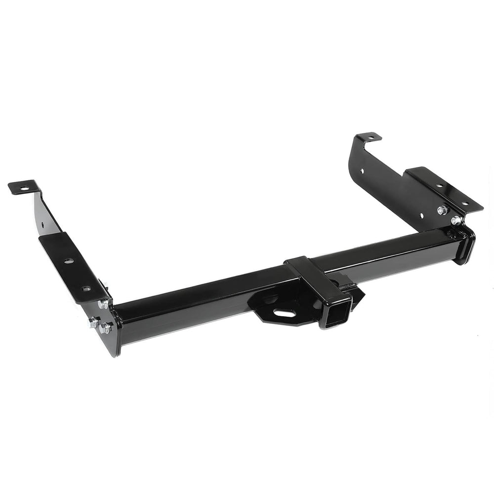 ALMULOO Class 3 trailer hitch receiver 2-inch for Chevy Express and GMC Savana, ready for accessories.