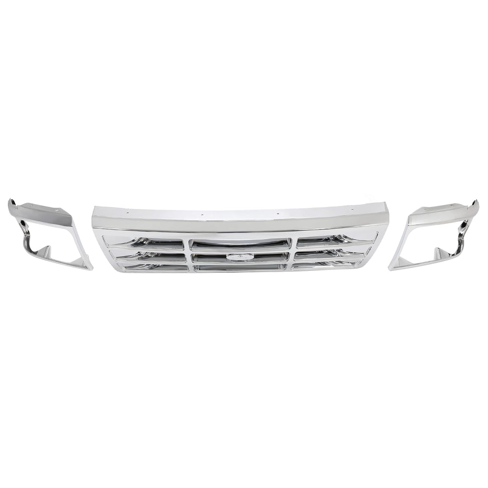 ALMULOO headlight bezel in silver highlights headlights and adds protection