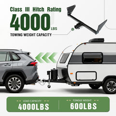 ALMULOO powder-coated steel hitch resists corrosion for long-lasting outdoor use.