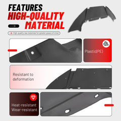 ALMULOO splash shield close-up showing black PE plastic texture