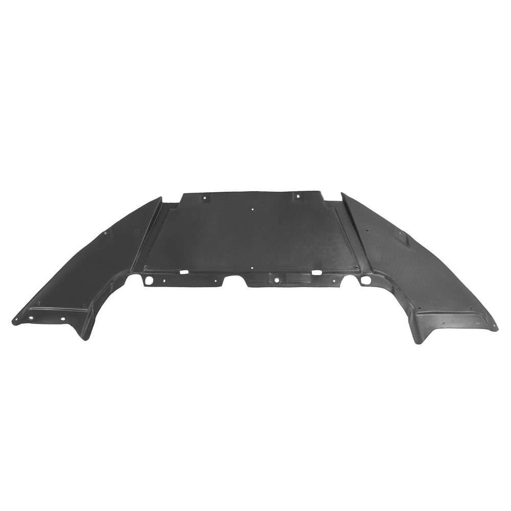 ALMULOO undercarriage protection image highlighting engine bay cover