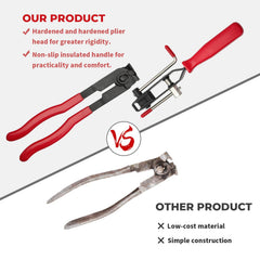 Pliers and band tool shown for secure clamp setup