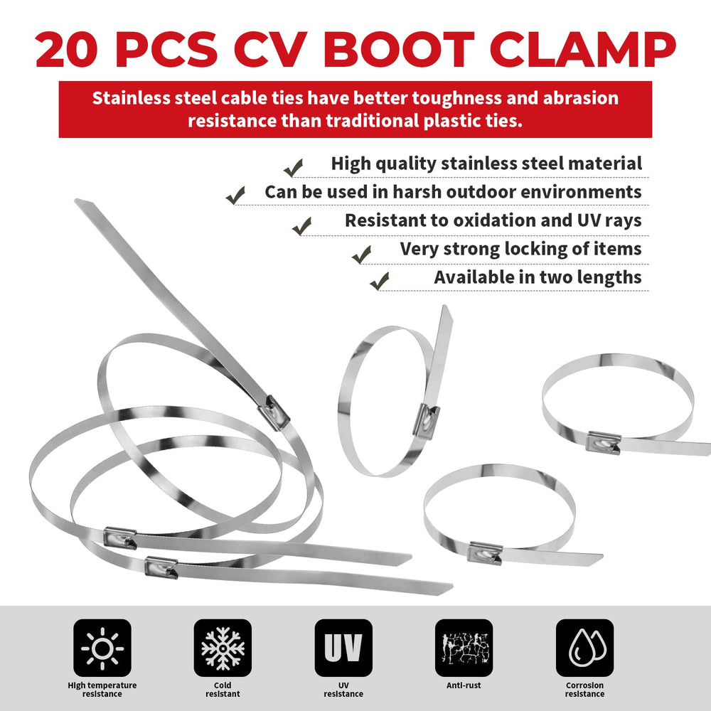 Alpha Rider large clamps provide strong grip for auto and ATV CV boots.