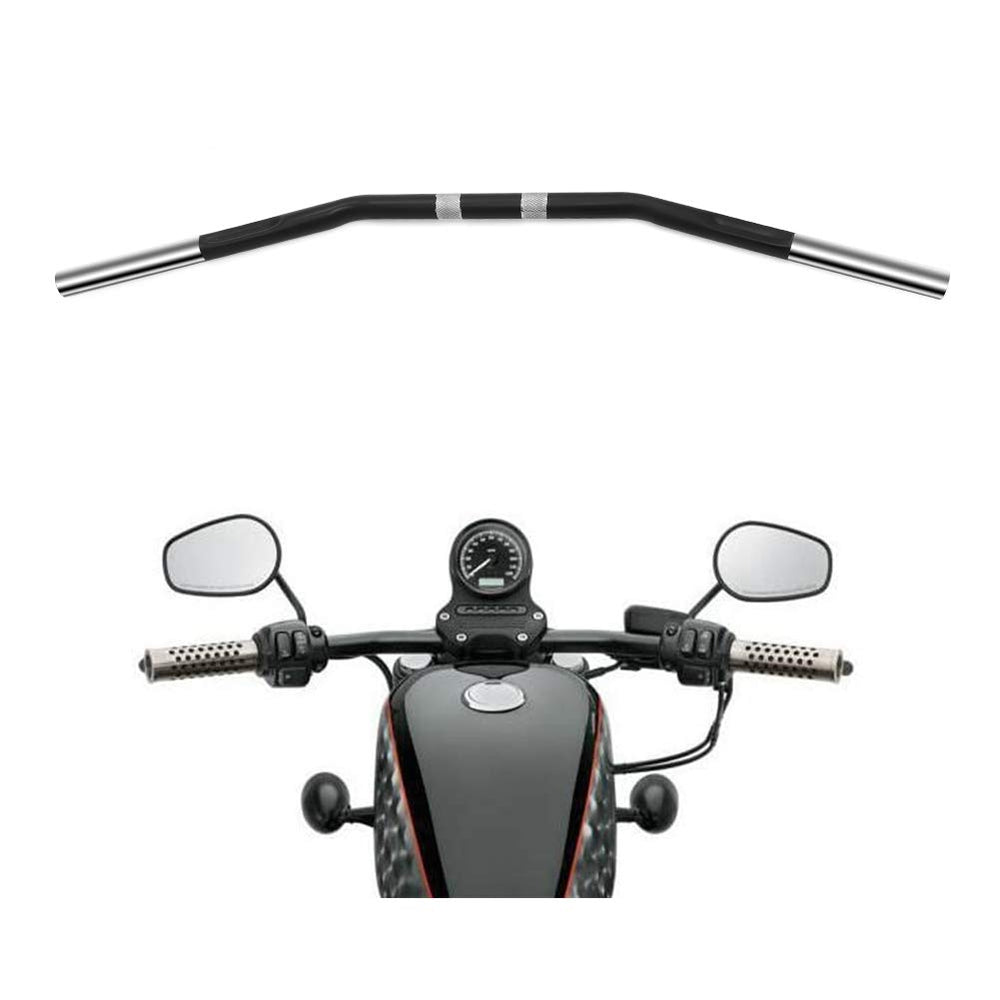 Alpha Rider drag bar matte black front view for an aggressive stance on the Harley Sportster