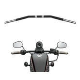 Alpha Rider drag bar matte black front view for an aggressive stance on the Harley Sportster