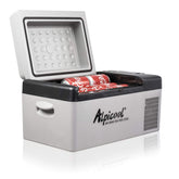 Alpicool C20 compact front view for on-the-go cooling during trips.